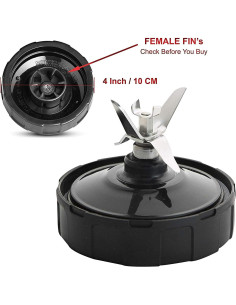 Cuchilla Inferior Ninja 6 Aletas para Licuadora NLSD 2