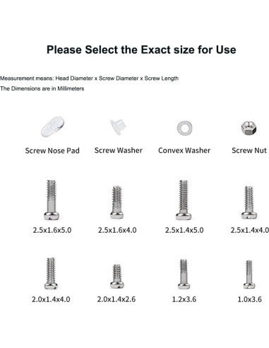 Kit de Reparación de Gafas Weico 1100 Piezas con Destornillador