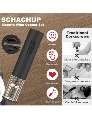 Abridor de Vino Eléctrico SCHACHUP Automático con Cortador