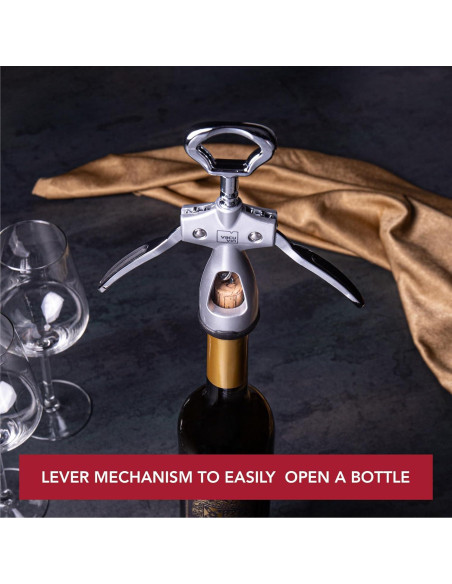 Sacacorchos Alado Vacu Vin - Acero Inoxidable - Plata