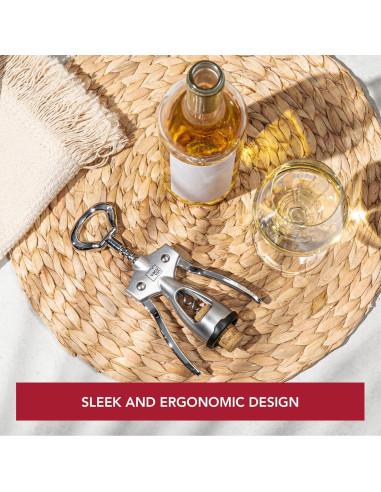 Sacacorchos Alado Vacu Vin - Acero Inoxidable - Plata