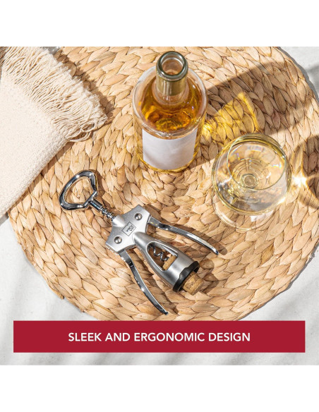 Sacacorchos Alado Vacu Vin - Acero Inoxidable - Plata