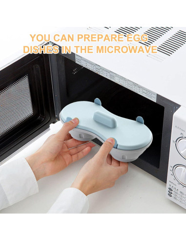 Cocinero de huevos al vapor LTWQLing 2 cavidades silicona