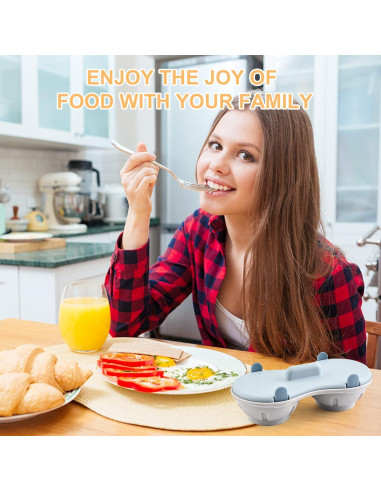 Cocinero de huevos al vapor LTWQLing 2 cavidades silicona