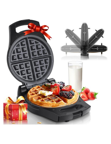 Aigostar Máquina de Waffles Belga Invertible 900W 4 Porciones
