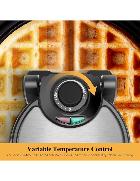 Aigostar Máquina de Waffles Belga Invertible 900W 4 Porciones