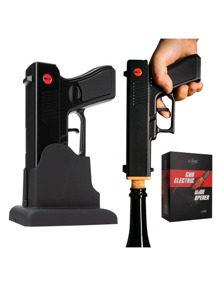 Abridor de Botellas Eléctrico The Wine Savant - Pistola Negra