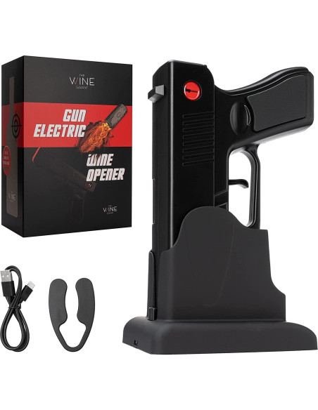 Abridor de Botellas Eléctrico The Wine Savant - Pistola Negra