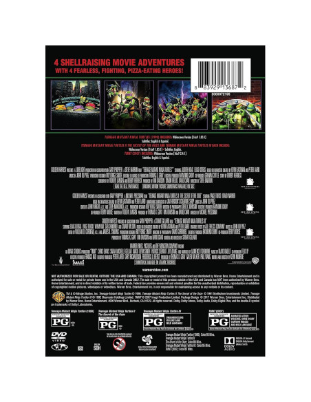Colección 4 Películas Tortugas Ninja DVD - Warner Home Video