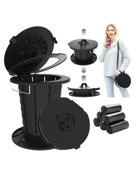 Inodoro portátil ALEVMOOM retráctil 2025 altura ajustable