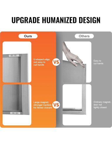 Puerta Doble BBQ VEVOR 75.5 x 53 cm Acero Inoxidable