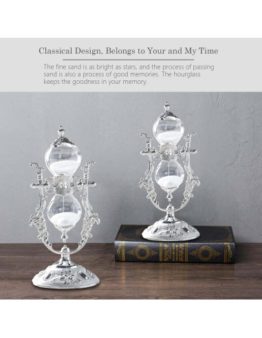 Reloj de Arena Rnuie 30 Min 29.97 cm Decorativo Plata