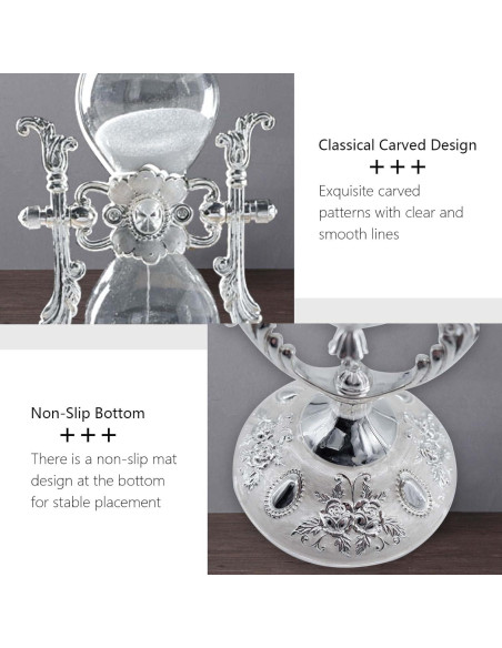 Reloj de Arena Rnuie 30 Min 29.97 cm Decorativo Plata