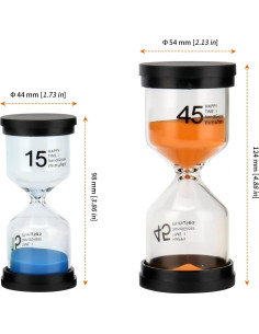 Temporizador de Arena HOZEON 8 Piezas Multicolor 1-60 Min 2