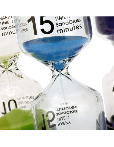 Temporizador de Arena HOZEON 8 Piezas Multicolor 1-60 Min