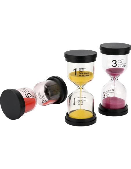 Temporizador de Arena HOZEON 8 Piezas Multicolor 1-60 Min