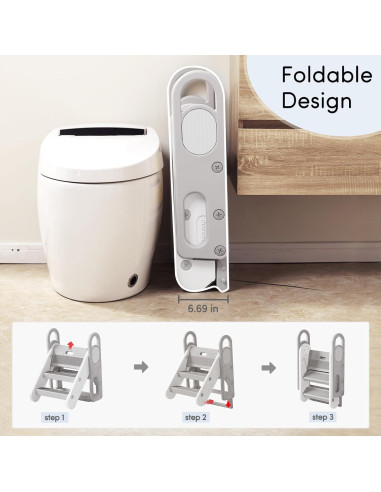 Escalera Plegable Mloong para Niños 3 Escalones Antideslizante