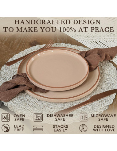 Juego de Platos Cerámicos Mora 6 Piezas 26.67 cm Chai