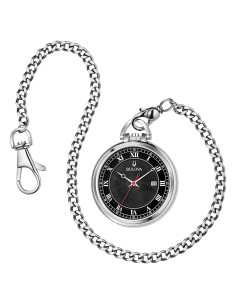 Reloj de bolsillo Bulova 96B308 acero inoxidable 3 manecillas