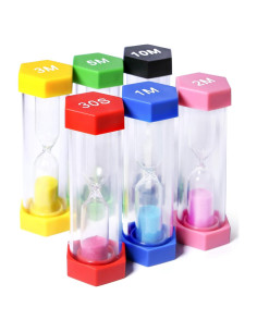 Conjunto de 6 Relojes de Arena PROLOSO Multicolor 30s a 10min