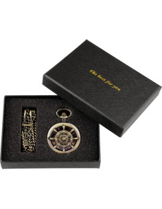 Reloj de bolsillo mecánico Alwesam estilo steampunk bronce 2