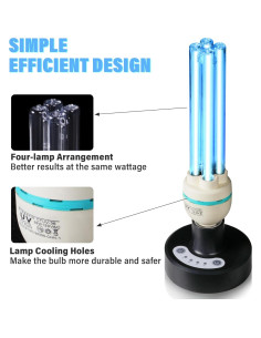 Lámpara desinfectante UV 36W UVC sin ozono 99.99% limpieza 2