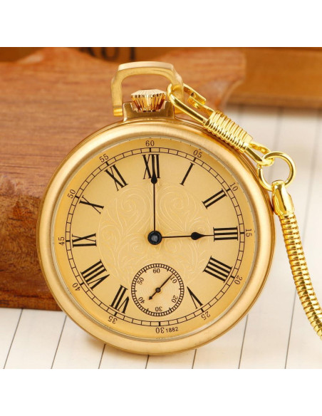 Reloj de bolsillo mecánico Alwesam acero inoxidable vintage