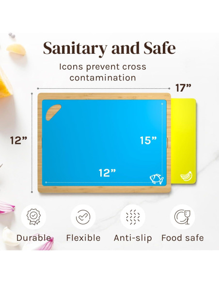 Juego de Tablas de Cortar de Bambú Cooler Kitchen 40x35 cm