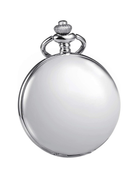 Reloj de bolsillo mecánico TREEWETO Vintage Doble Tapa Plata