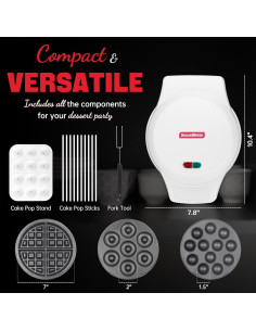 Máquina de Waffles Belgas 3 en 1 SugarWhisk Blanca 2