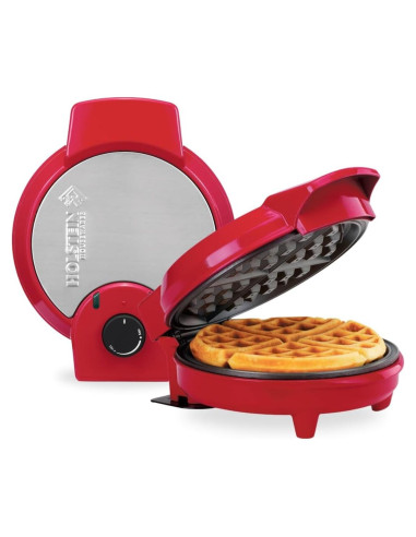 Waffle Maker Belga Holstein 18 cm Antiadherente Rojo