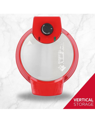 Waffle Maker Belga Holstein 18 cm Antiadherente Rojo
