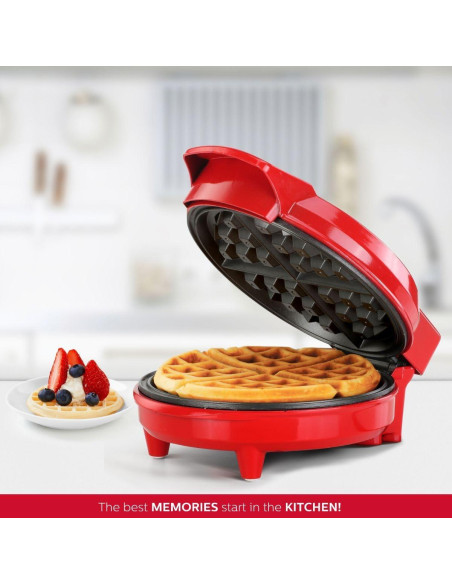 Waffle Maker Belga Holstein 18 cm Antiadherente Rojo