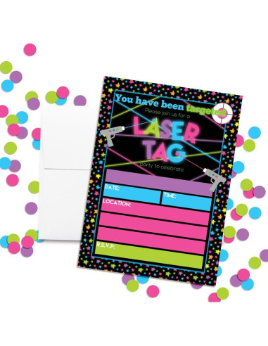 Invitaciones de Cumpleaños Laser Tag Amanda Creation 20 Tarjetas