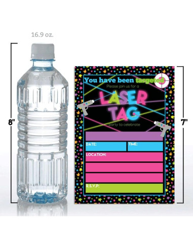 Invitaciones de Cumpleaños Laser Tag Amanda Creation 20 Tarjetas