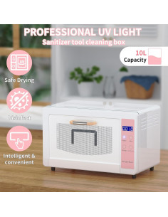 Esterilizador Yofuly 10L para Herramientas de Uñas Rosa 2