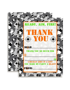 Tarjetas de Agradecimiento Laser Tag Amanda Creation 10 Pzs