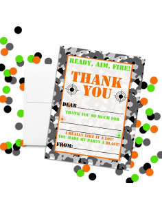Tarjetas de Agradecimiento Laser Tag Amanda Creation 10 Pzs 2