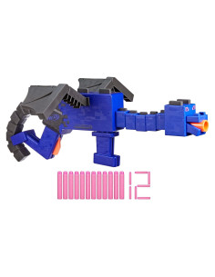 Nerf Blaster Dragón Ender Minecraft, Clip 4 Dardos, 12 Dardos