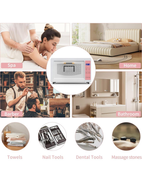 Esterilizador Yofuly 10L para Herramientas de Uñas Rosa