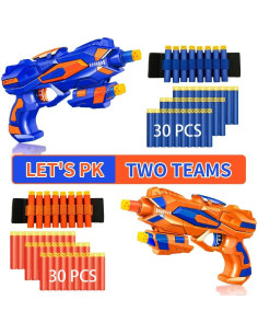 Paquete 2 Pistolas Blaster Banvih con 60 Dardos y Muñequera 2