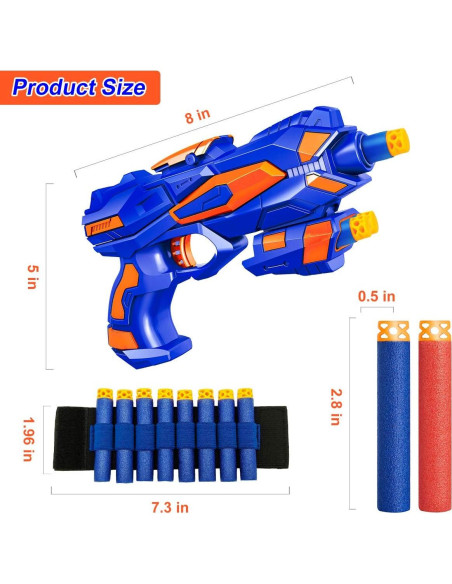 Paquete 2 Pistolas Blaster Banvih con 60 Dardos y Muñequera