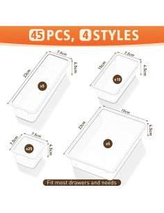 Juego de Organizadores de Cajones SpaceTrove 45 Piezas 2