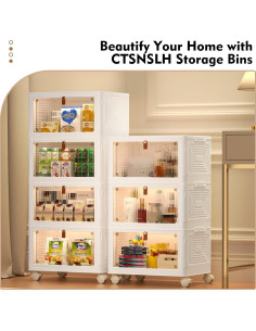 Organizador de Cajas Apilables CTSNSLH 4 Niveles Blanco 2