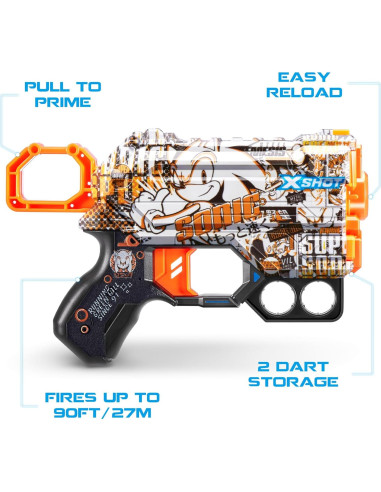 Blaster X-Shot Skins Menace Sonic Retro + 16 Dardos