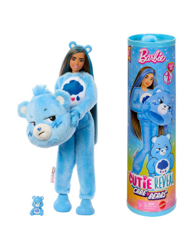 Muñeca Barbie Cutie Reveal Care Bears Grumpy Bear 10 Sorprisas