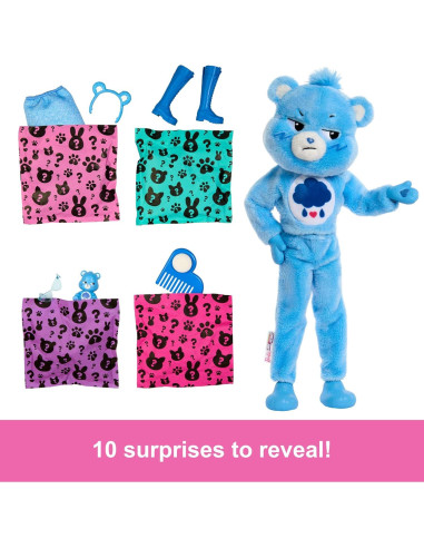 Muñeca Barbie Cutie Reveal Care Bears Grumpy Bear 10 Sorprisas