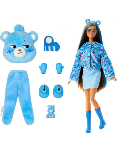 Muñeca Barbie Cutie Reveal Care Bears Grumpy Bear 10 Sorprisas