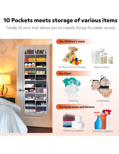 Organizador sobre la puerta Ofiray-Home 5 niveles 10 compartimentos