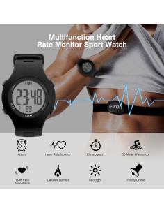 Monitor de Frecuencia Cardíaca EZON T037A11 con Correa de Pecho 2